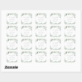 Sticker Carré Faveur de mariage bohème en eucalyptus rustique (Feuille)