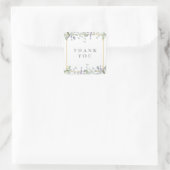 Sticker Carré Faveur de remerciement floral sauge et lilas (Sac)