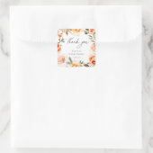 Sticker Carré Faveur de remerciement florale automnale terreuse (Sac)