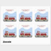 Sticker CARRÉ Faveur du moteur d'incendie du camio (Feuille)