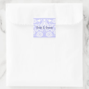 Sticker Carré Faveurs de mariage florales vintage blanches