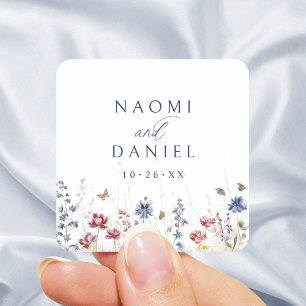 Sticker Carré Faveurs de mariage rustiques Champ de fleurs sauva