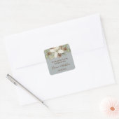 Sticker Carré Favor de mariage élégant gris hiver écriture (Enveloppe)