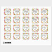 Sticker Carré Favori de script floral (Feuille)