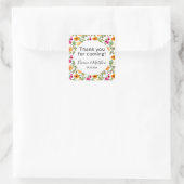 Sticker Carré Favori de script floral (Sac)