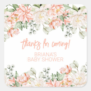 Sticker Carré Favoriser le Baby shower d'ivoire à la broche