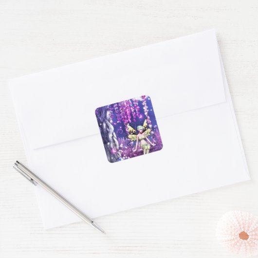 Sticker Carré Fée adorable (Enveloppe)
