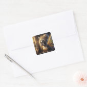 Sticker Carré Fée adorable Boston Terrier (Enveloppe)