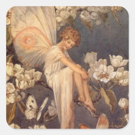 Sticker Carré Fée de fleurs (Devant)