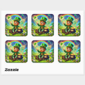 Sticker Carré Fée de la Saint Patrick Leprechaun (Feuille)
