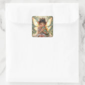 Sticker Carré Fée et Dragon | Chibi Conte de Fées Anime (Sac)