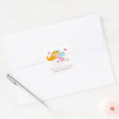 Sticker Carré Fée mignonne Princesse Filles Anniversaire (Enveloppe)