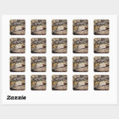 Sticker Carré Fée sur une branche (Feuille)