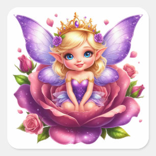 Sticker Carré Fée Violette Magique Pour les Amateurs de Fantasti