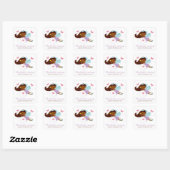 Sticker Carré Féerie douce Princesse Filles Anniversaire (Feuille)