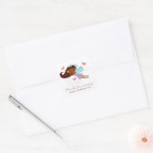 Sticker Carré Féerie douce Princesse Filles Anniversaire (Enveloppe)
