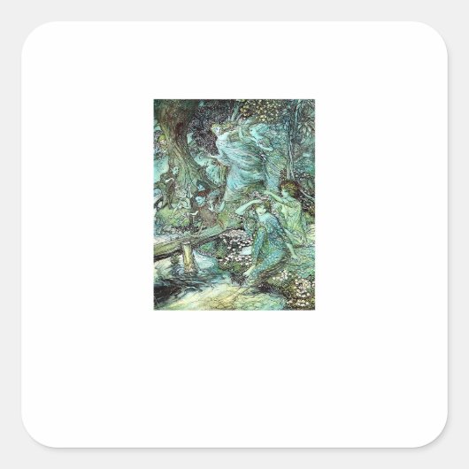 Sticker Carré Fées esthétique de mode Fairycore Goblincore Cot (Devant)