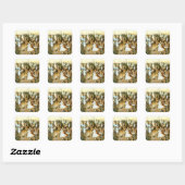 Sticker Carré Fées et lapin (Feuille)