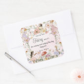 Sticker Carré Fées Whimsical Anniversaire Fleur Jardin prairie (Enveloppe)