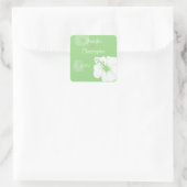 Sticker Carré Feijoa vert et blanc Mariage Hibiscus (Sac)