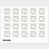 Sticker Carré Félicitations 30e Anniversaire Hydrangeas Bleus (Feuille)