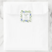 Sticker Carré Félicitations 30e Anniversaire Hydrangeas Bleus (Sac)