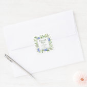 Sticker Carré Félicitations 30e Anniversaire Hydrangeas Bleus (Enveloppe)