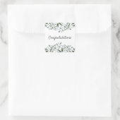 Sticker Carré Félicitations Eucalyptus Green Floral (Sac)