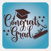 Sticker Carré Félicitations Grad (Devant)
