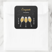 Sticker Carré Félicitations Grad Graduation Gold Custom (Sac)
