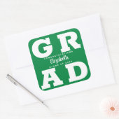 Sticker Carré Félicitations Grad Green (Enveloppe)