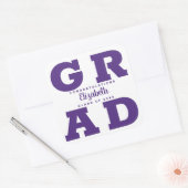 Sticker Carré Félicitations Grand Purple Blanc (Enveloppe)