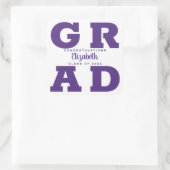 Sticker Carré Félicitations Grand Purple Blanc (Sac)