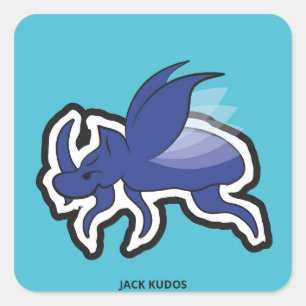 Sticker Carré Félicitations mauvaises du bleu Jack de scarab