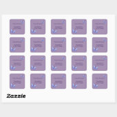 Sticker Carré Félicitations modernes pour votre mariage Violet (Feuille)