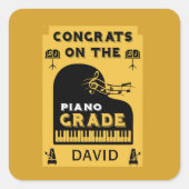 Sticker Carré Félicitations Piano Music Exam (Devant)