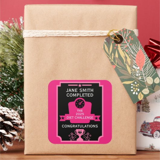 Sticker Carré Félicitations pour perte de poids (vacances)