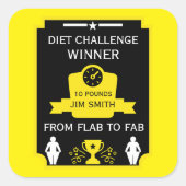 Sticker Carré Félicitations pour perte de poids (Devant)