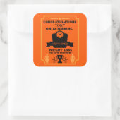 Sticker Carré Félicitations pour perte de poids (Sac)