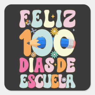 Sticker Carré Feliz 100 Días de Escuela : Celebrando el Logro Ed