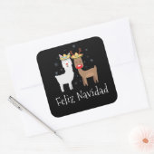 Sticker Carré Feliz Llamadad Navidad Christmas Llama Cadeau (Enveloppe)