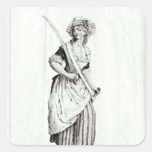 Sticker Carré Female Sans-Culotte, 1792
