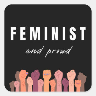 Sticker Carré Féministe Et Fière