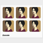 Sticker Carré Femme (Feuille)