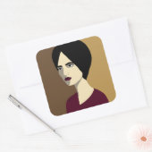 Sticker Carré Femme (Enveloppe)