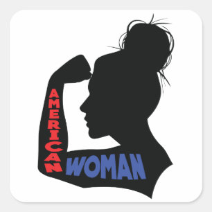 Sticker Carré Femme américaine