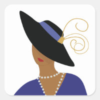 Femme Art Déco des années 1930 en large chapeau no