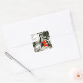 Sticker Carré Femme chaude rouge (Enveloppe)