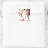 Sticker Carré Femme d'âge d'or (Sac)