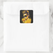 Sticker Carré Femme d'ananas jucifiée (Sac)